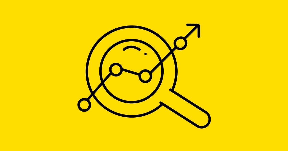 Illustration of magnifying glass for explaining data analysis